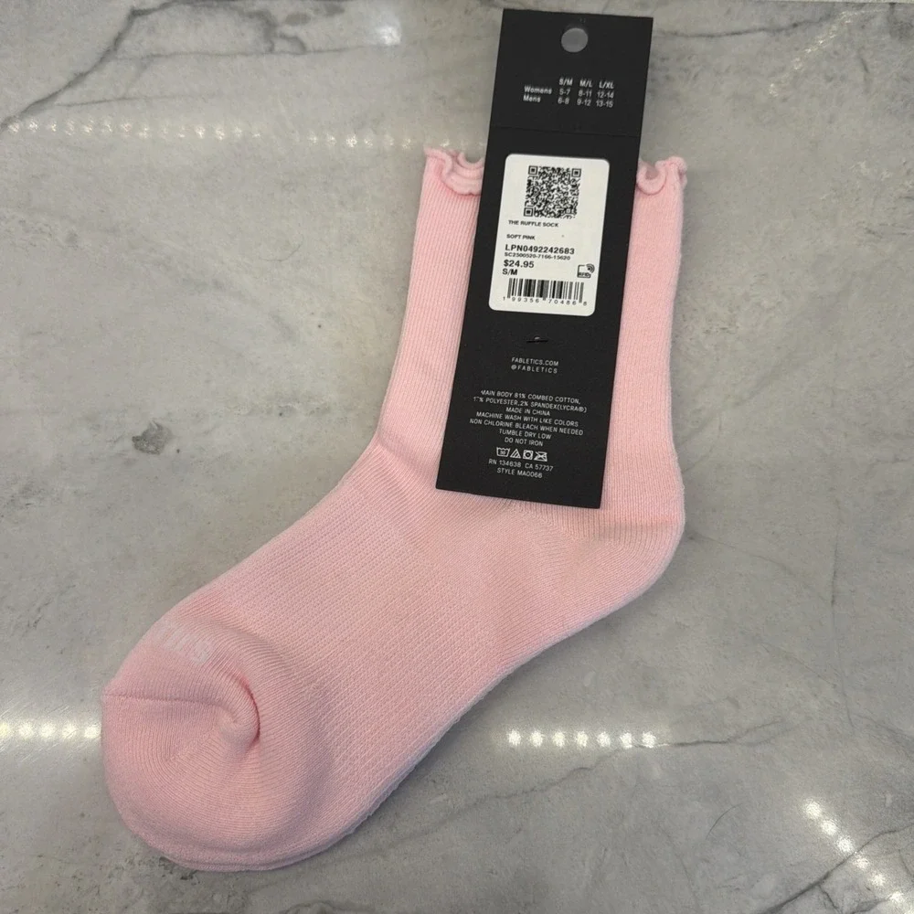 Fabletics Women's The Ruffle Sock Soft Pink S/M